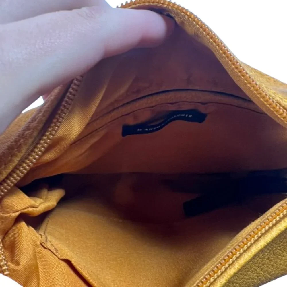 Anthropologie Womens Crossbody Bag‎ With Pouch Insert Mustard Yellow Boho Purse